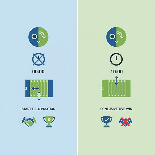 Infographic comparing college and pro football overtime formats side by side.