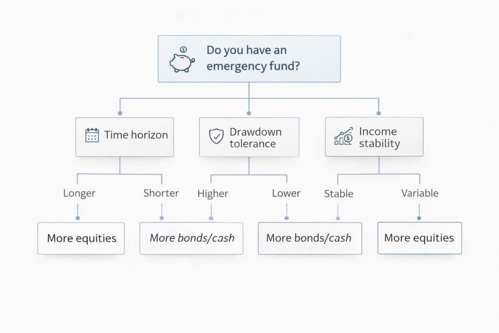 Simple decision tree for choosing stocks vs bonds allocation